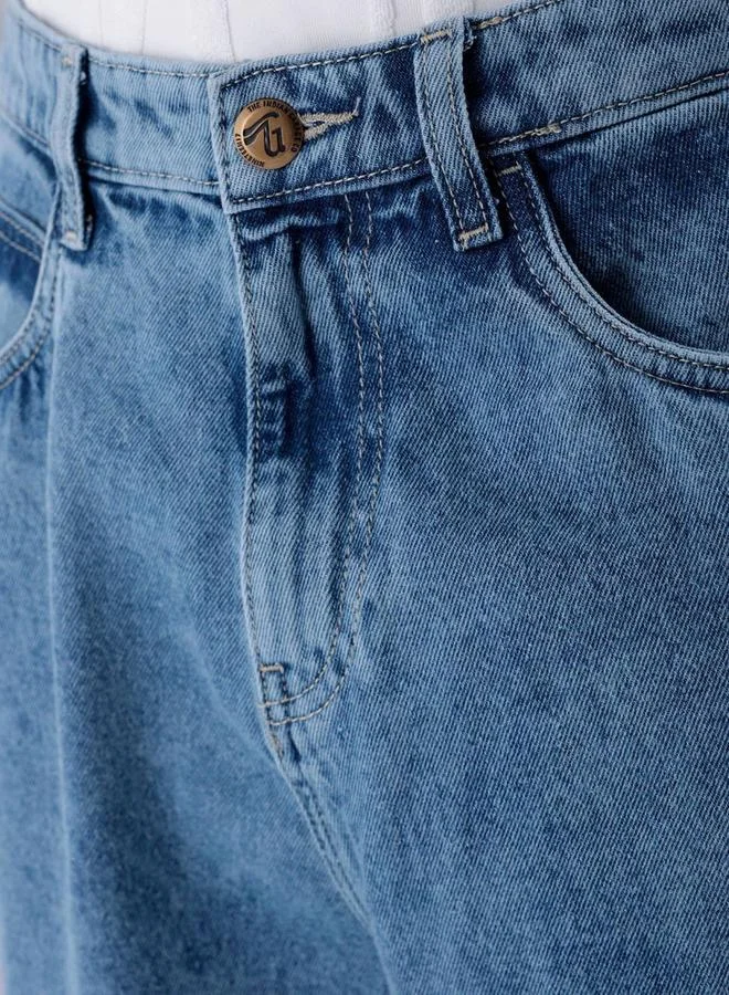 The Indian Garage Co The Indian Garage Co Men Blue Mid Rise Loose Fit Faded Jeans