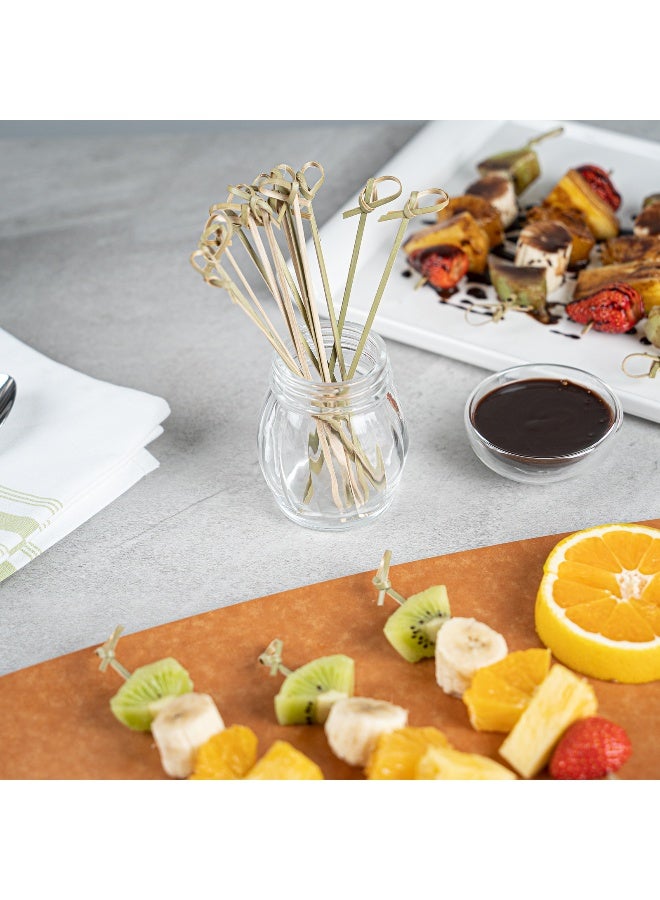 Restaurantware 6 Inch knotted Bamboo Skewers, 1000 Sturdy Disposable Bamboo Food Picks - Sturdy, Looped Knot, Bamboo Appetizer Picks, Sustainable, For Serving Appetizers and Cocktail Garnishes - Image 4