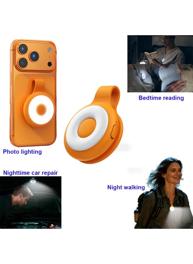 Magnetic LED fill light flashlight Portable Ring Soft night Light for mobile phone video camera collar Clip-on electric torch pet neck lighting Lithium Battery ceiling nightlight Outdoor travel Pocket headlamp Chest lamp Adjustable warm and cool lighting Bedside lamp for reading