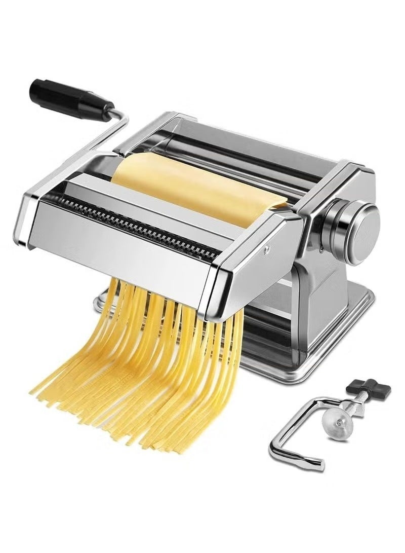Pasta Maker Machine with 8 Adjustable Thickness Settings and 2 Width Blades for Spaghetti, Lasagna, Ravioli - Image 1