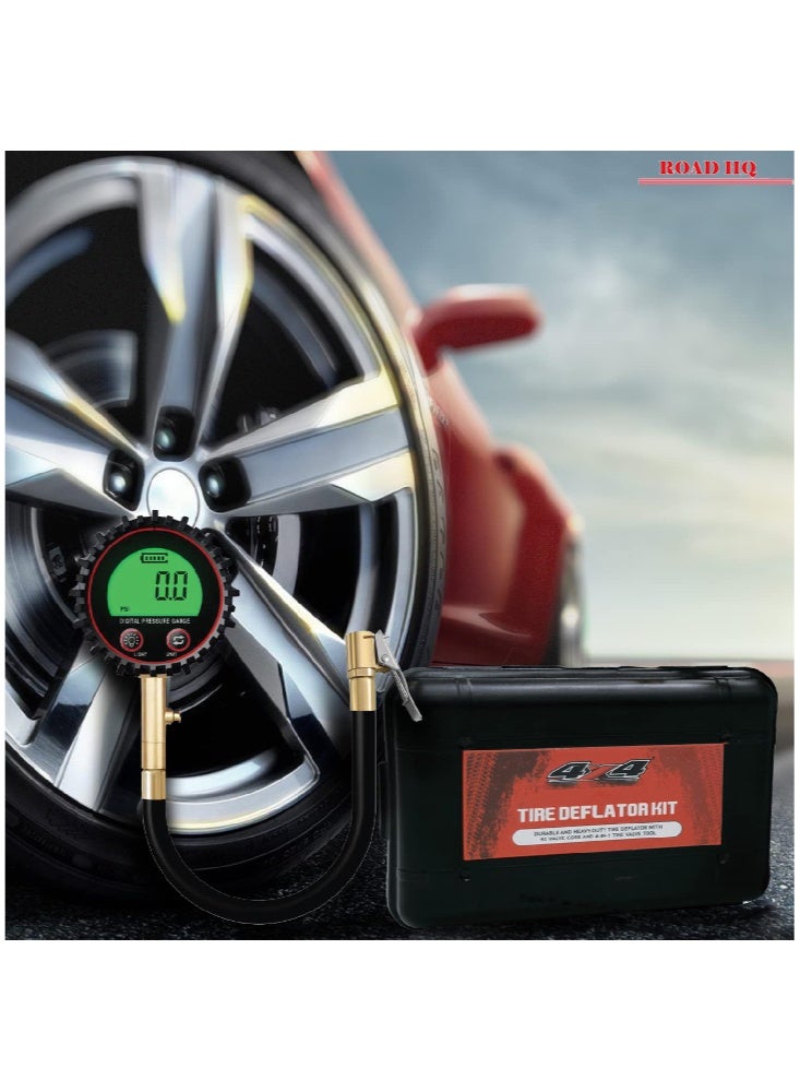 ROAD HQ Digital Tire Deflator 200PSI Air Down Offroad Kit with Precision Release Button Repair Tool Quickly Deflate 4x4 Off Road Tires TG-442 - Image 4
