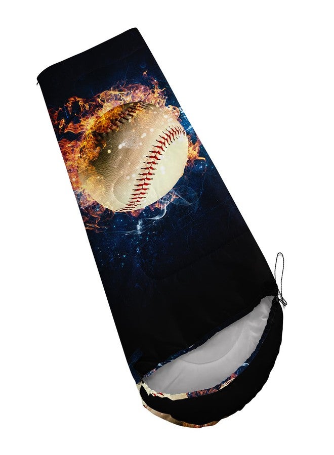 QOOMO Sports Baseball Printed Camping Sleeping Bags,3 Season Warm & Cool Weather,Lightweight,Waterproof Sleeping Bags for Adults & Kids,Traveling,and Outdoors,Camping Gear Equipment - Image 4
