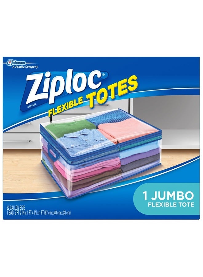 Ziploc Flexible Totes Clothes and Blanket Storage Bags, Perfect for Closet Organization and Storing Under Beds, Jumbo, 1 Count - Image 1