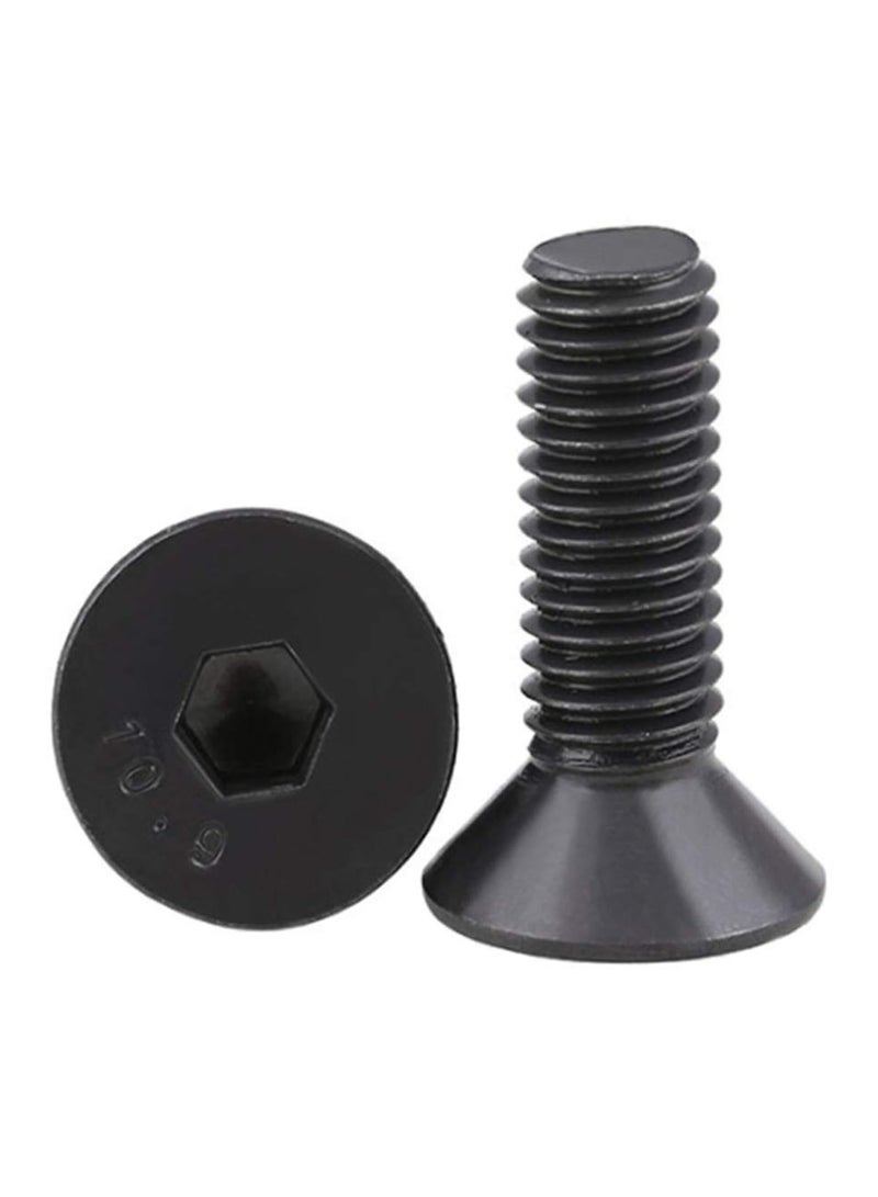 CMGTYYD. مسامير لولبية، 50 قطعة طقم براغي ذات رأس مسطح 20 مم برأس مسطح برأس غاطس أسود من سبائك الصلب سداسية الرأس سداسية الرأس من الفولاذ، براغي لولبية سداسية الرأس - Image 1