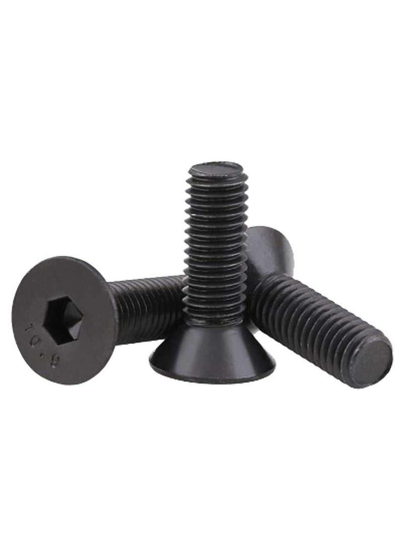 CMGTYYD. مسامير لولبية، 50 قطعة طقم براغي ذات رأس مسطح 20 مم برأس مسطح برأس غاطس أسود من سبائك الصلب سداسية الرأس سداسية الرأس من الفولاذ، براغي لولبية سداسية الرأس - Image 3