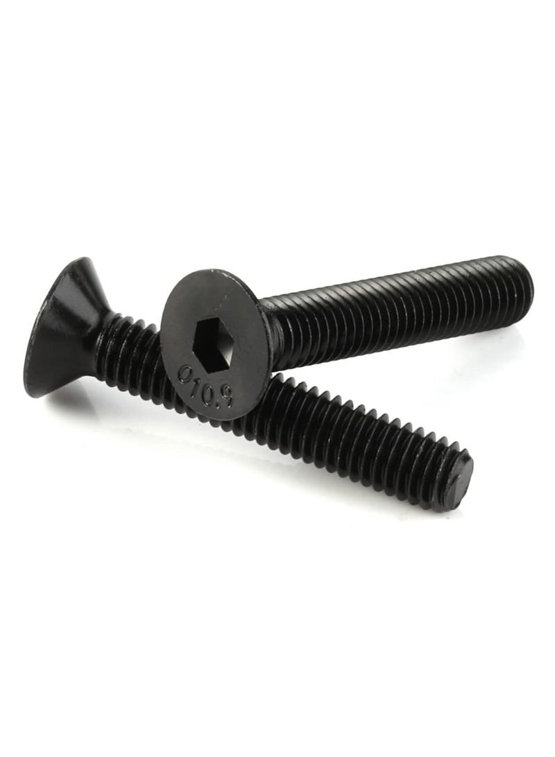 CMGTYYD. مسامير لولبية، 50 قطعة طقم براغي ذات رأس مسطح 20 مم برأس مسطح برأس غاطس أسود من سبائك الصلب سداسية الرأس سداسية الرأس من الفولاذ، براغي لولبية سداسية الرأس - Image 4