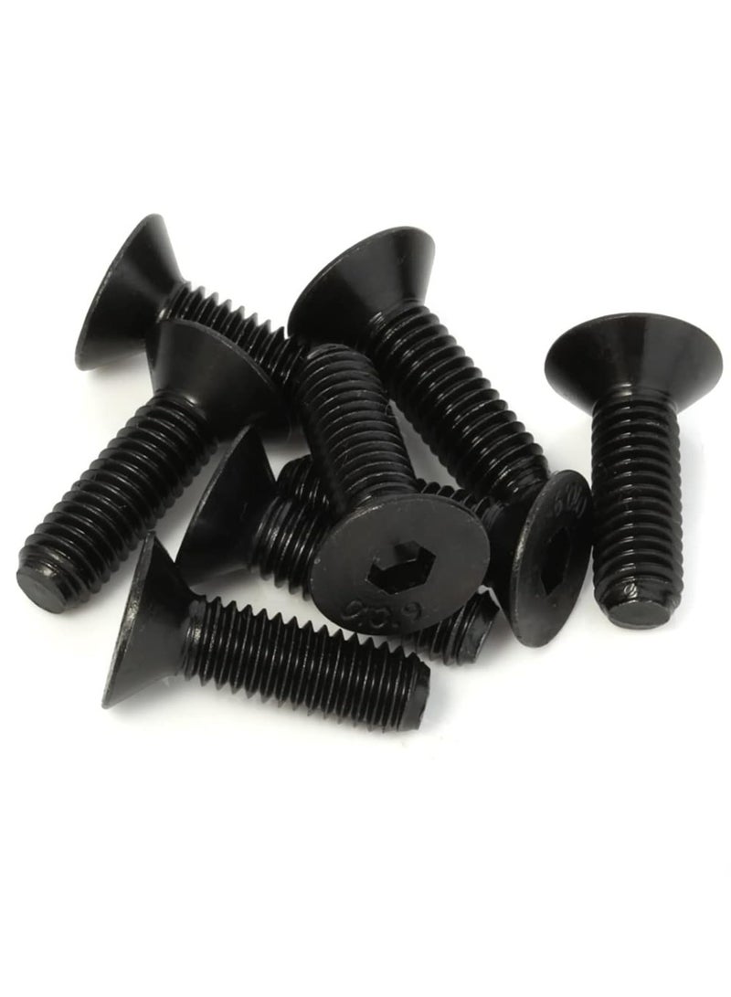 CMGTYYD. مسامير لولبية، 50 قطعة طقم براغي ذات رأس مسطح 20 مم برأس مسطح برأس غاطس أسود من سبائك الصلب سداسية الرأس سداسية الرأس من الفولاذ، براغي لولبية سداسية الرأس - Image 5