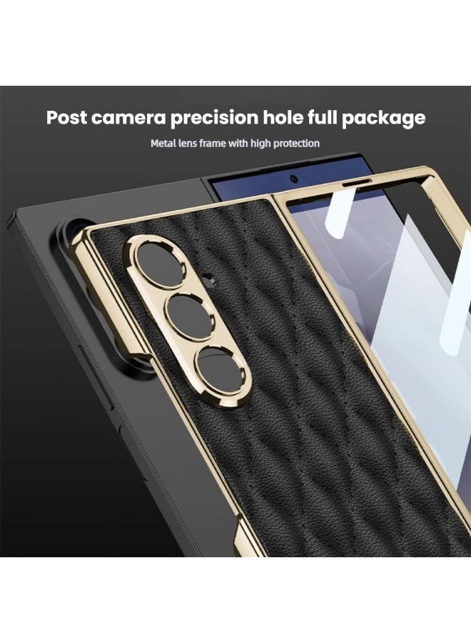 general Electroplated Case Compatible with Samsung Galaxy Z Fold 7, with HD Tempered Glass Screen Protector and PC Hinge Full-coverage Shockproof Protective Case - Image 2
