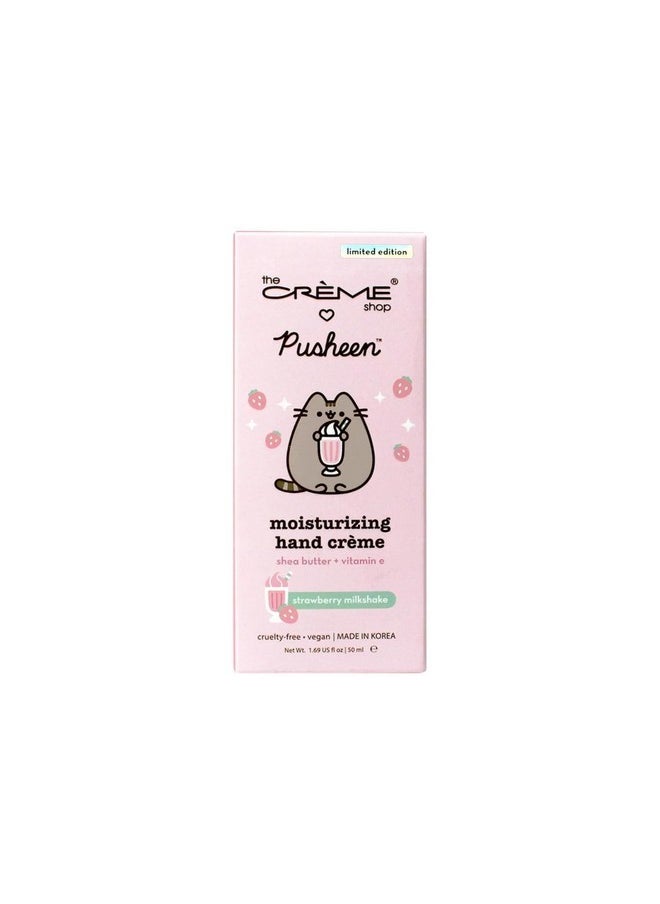 The Creme Shop X Pusheen, Strawberry Milkshake Moisturizing Hand Crème, Hand Cream For Dry Hands, Body Lotion  - Image 1