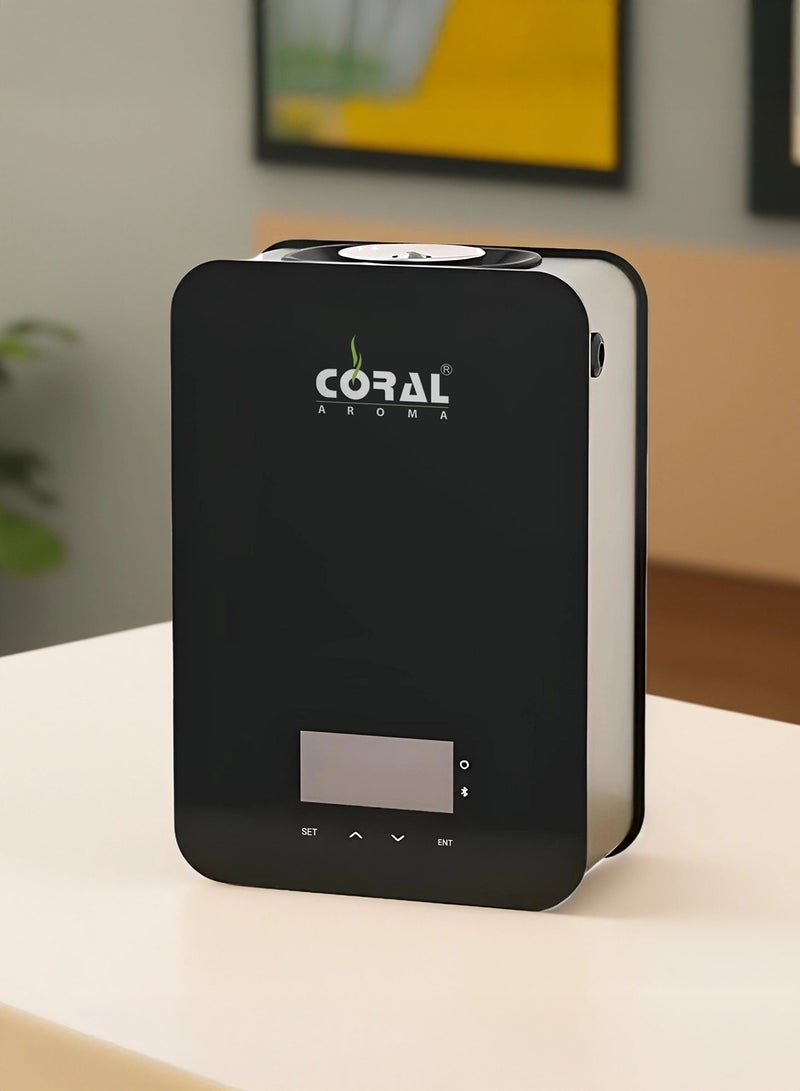 CORAL AROMA Smart V2 Aroma Diffuser Machine | Bluetooth & Touch Control | Built-in Fan | Metal + Glass Build | Wall Mountable and Tabletop Essential Oil Diffuser for Home & Office - Image 2