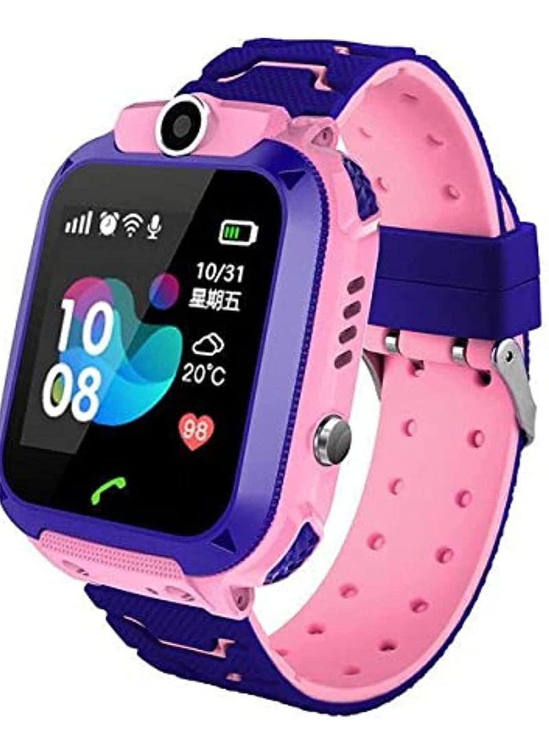 Smart Watch official - Q12 Smart Watch Kid Smartwatches Baby Watch with 1.44 Inches Waterproof Voice Chat Finder tracker and Anti Lost Monitor (Pink) - Image 1
