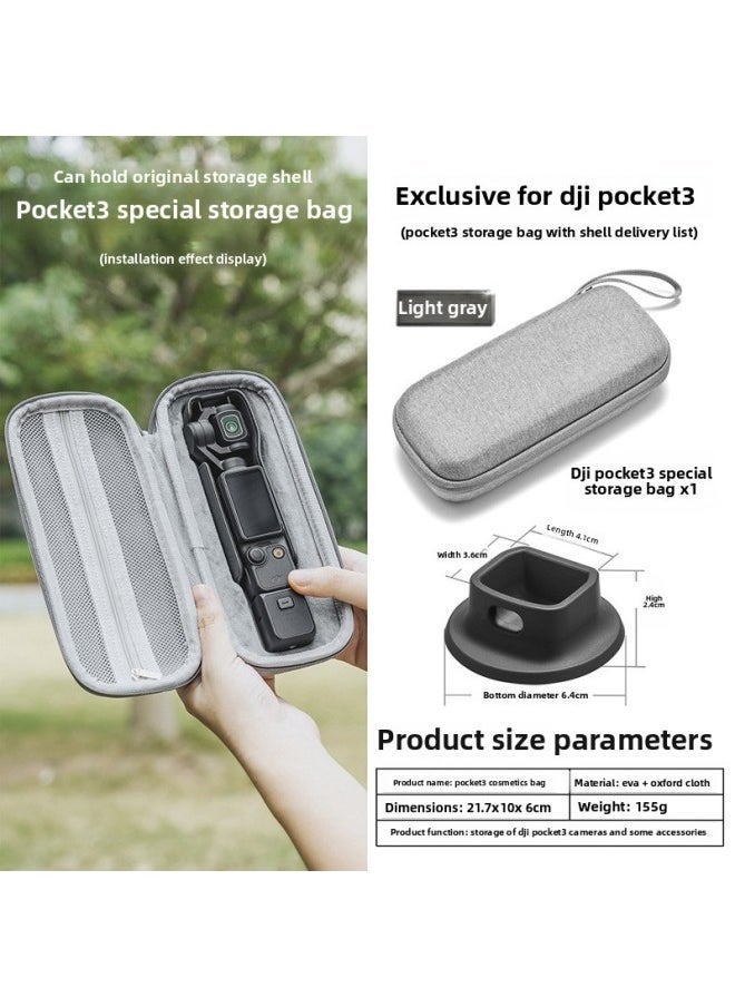 Generic For DJI Pocket 3 Yuntai Osmo Pocket 3 Eyes Accessories Desktop Foot Tempered Film Accessories-Color:Pocket3 Large Base + Gray Storage Bag  - Image 1