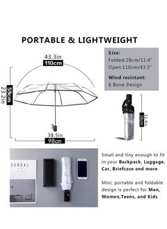 KASTWAVE Clear Umbrella, Women's Clear Bubble Umbrella, Automatic Open and Close Transparent Travel Dome Umbrella for Women Girls Kids Rainy Windy Weather  - Image 5