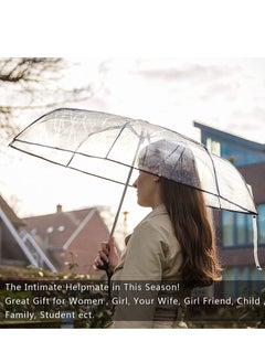 KASTWAVE Clear Umbrella, Women's Clear Bubble Umbrella, Automatic Open and Close Transparent Travel Dome Umbrella for Women Girls Kids Rainy Windy Weather  - Image 2