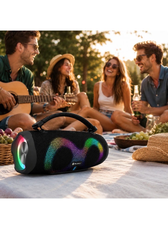 Smartbarry M50 Plus Bluetooth Portable Speaker with Dynamic RGB Lights, 15000mAh Long Lasting Battery, Powerful Deep Bass, TWS Dual Speaker Connection, Wireless Music Player Black - Image 5