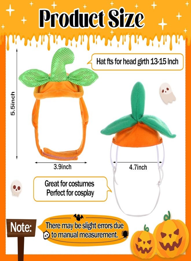 WinnerWhy 6 Pcs Cat Halloween Pumpkin Costume Dog Pumpkin Hat Adjustable Pet Headdress Cute Cap Headwear Halloween Devil Hat for Party Cosplay Puppy Kitty Dress up Accessory - Image 3