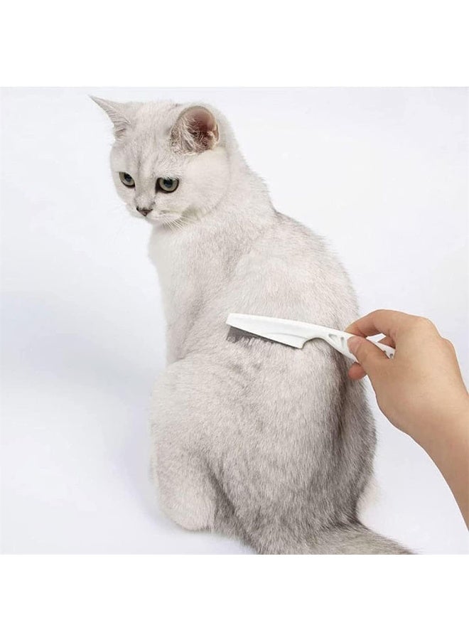 2 Pcs Cat Comb Dog Comb, Pet Flea Comb, Metal Cat Comb with Stainless Steel Teeth and Lice Comb, Prevents Knots and Mats, for Home Grooming Kit, for Long and Short Hair Pets - Image 3