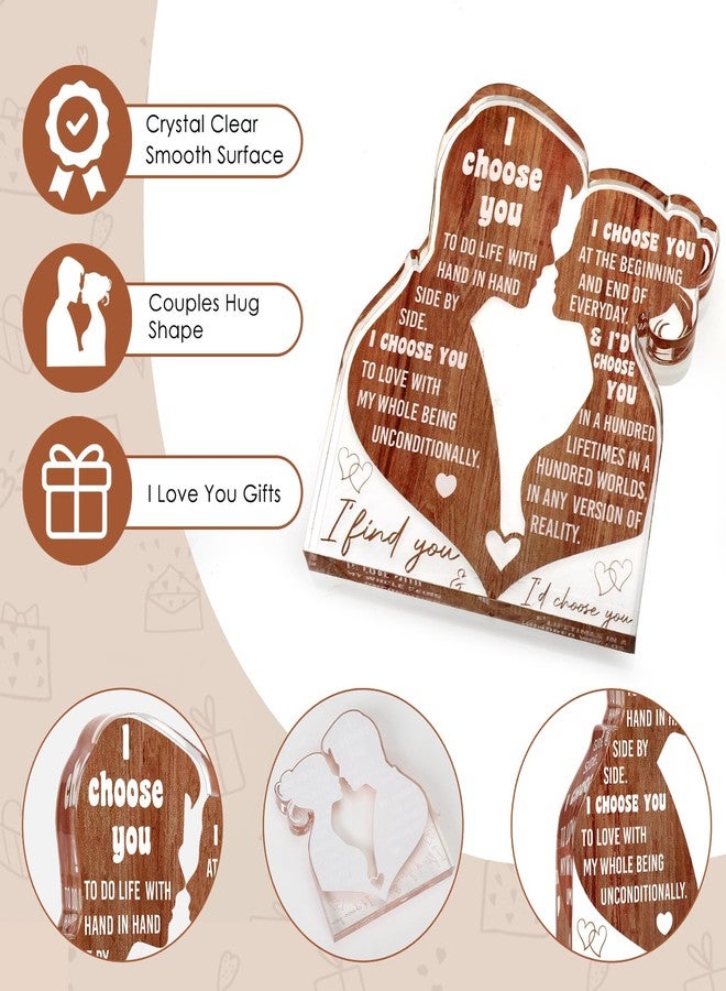 LuoHere I Love You Gifts for Her Him Wife Husband Boyfriend Girlfriend Romantic Birthday Valentines Christmas Love Gifts Ideas for Her- Couples Anniversary Wedding Gifts for Women Men Desk Decor Acrylic Sign - Image 2