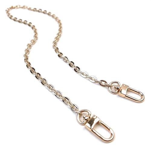VersaKits Light Gold Metal Flat Oval Link Purse Chain Strap with Lobster Clasps 40 Inch Replacement Chain Handle for Handbags Clutches Crossbody & Shoulder Bags - Image 1