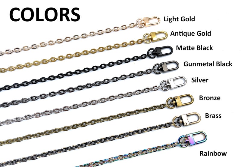 VersaKits Light Gold Metal Flat Oval Link Purse Chain Strap with Lobster Clasps 40 Inch Replacement Chain Handle for Handbags Clutches Crossbody & Shoulder Bags - Image 2