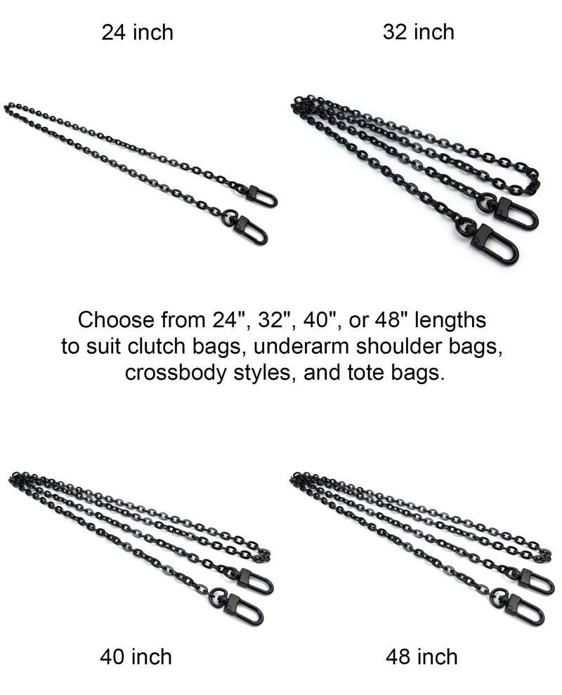 VersaKits Light Gold Metal Flat Oval Link Purse Chain Strap with Lobster Clasps 40 Inch Replacement Chain Handle for Handbags Clutches Crossbody & Shoulder Bags - Image 3