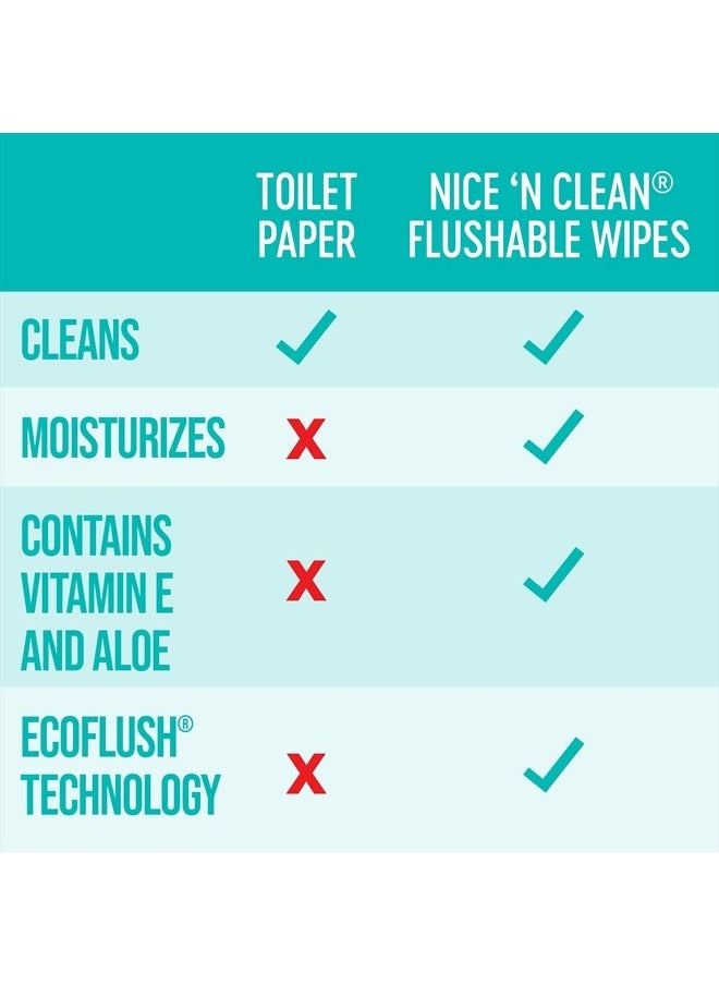 Nice 'N Clean - Flushable Wipes Away Dirt & Germs, 3x60ct (180 Wipes) - Image 1