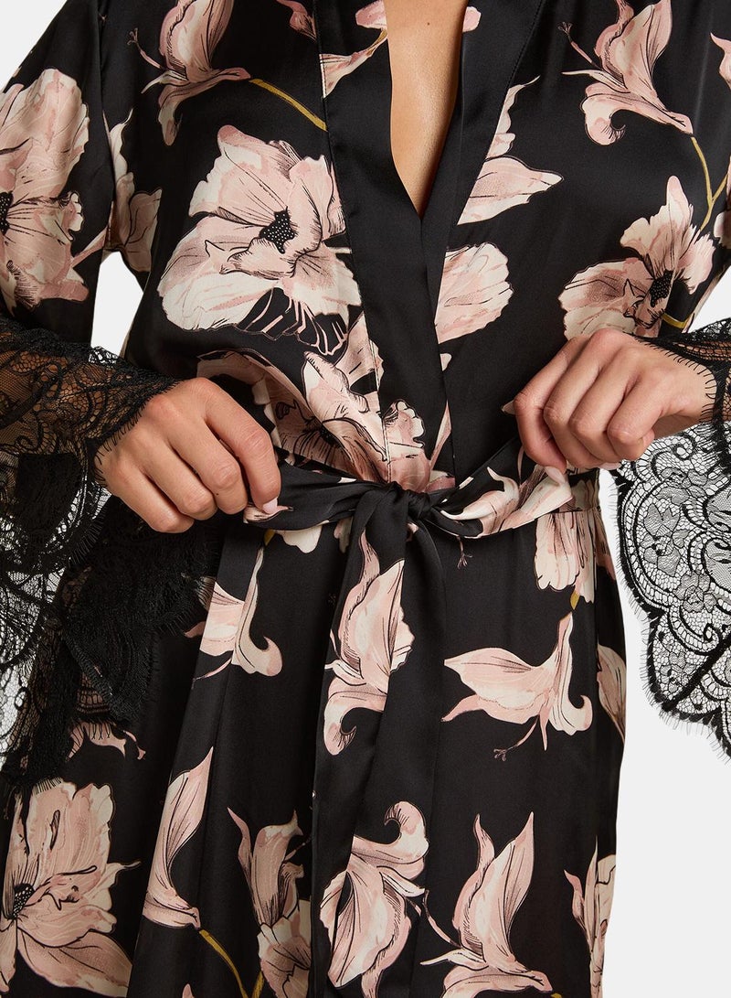 hunkemoller Kimono Long Satin Lace - Image 2