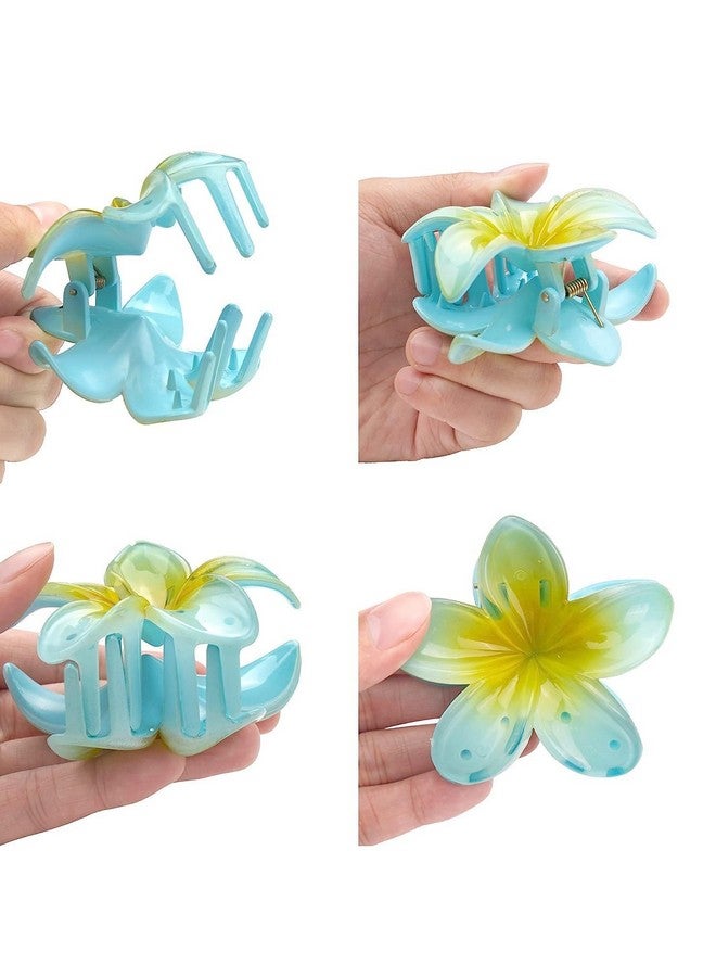 BIG BOX 3 Pcs Flower Claw Clip for Women, Hawaiian Plumeria Hair Clip,Preppy Flower Hair Clips, Hibiscus Hair Clip, Hawaii Hair Accessories for Thick Hair, Gifts for Women Teen Girls - Image 3
