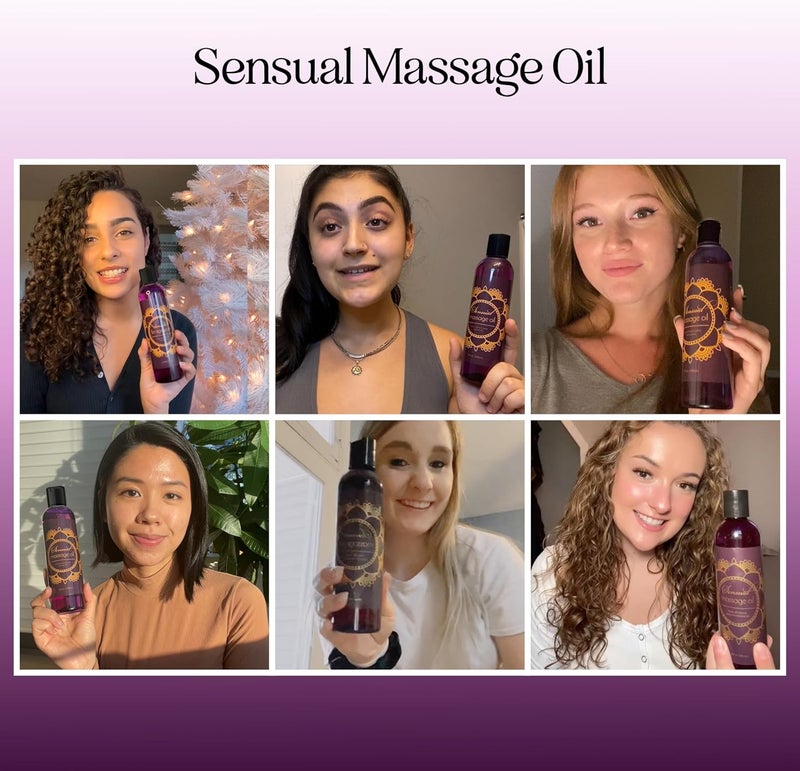 Maple Holistics Aromatherapy Sensual Massage Oil for Couples - Relaxing Lavender Massaging Oil for Massage Therapy with Vitamin E Jojoba & Sweet Almond - Naturally Scented Vegan Non GMO & Gluten Free (8 Fl Oz) - Image 1