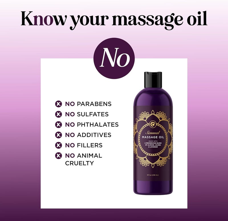 Maple Holistics Aromatherapy Sensual Massage Oil for Couples - Relaxing Lavender Massaging Oil for Massage Therapy with Vitamin E Jojoba & Sweet Almond - Naturally Scented Vegan Non GMO & Gluten Free (8 Fl Oz) - Image 3