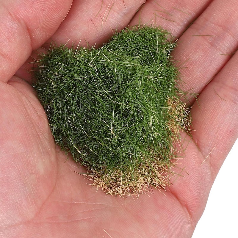 KALLORY 80g Miniature Static Grass Tufts Model Makers Grass for Railroad Scenery and Fairy Garden 8mm Spring Green, Warm Green, Autumn Yellow, Winter Brown Simulation - Image 4