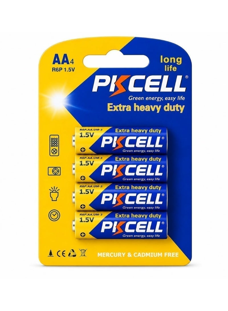 بي كي سيل AA Batteries 4 Pack, 1.5V Heavy Duty Double A Batteries,10-Year Shelf Life,High-Performance Alkaline AA Battery for Flashlights, Keyboards, Clocks, Toys, Remote Controls - Image 1