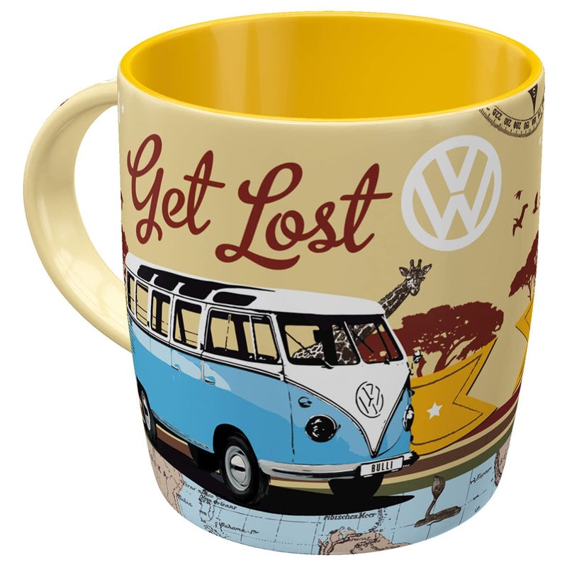 Nostalgic Art Nostalgic-Art Retro Coffee Mug 330ml VW Bulli - Let's Get Lost - Volkswagen Bus Gift Idea Original Licensed Product (OLP) Ceramic Mug for Coffee Vintage Design - Image 1