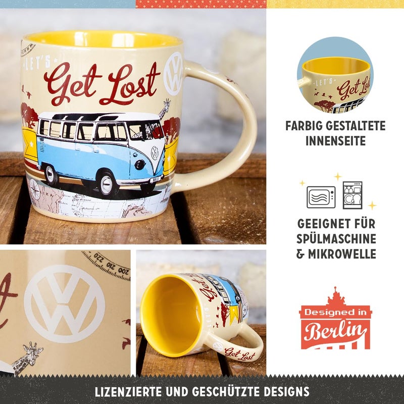 Nostalgic Art Nostalgic-Art Retro Coffee Mug 330ml VW Bulli - Let's Get Lost - Volkswagen Bus Gift Idea Original Licensed Product (OLP) Ceramic Mug for Coffee Vintage Design - Image 2