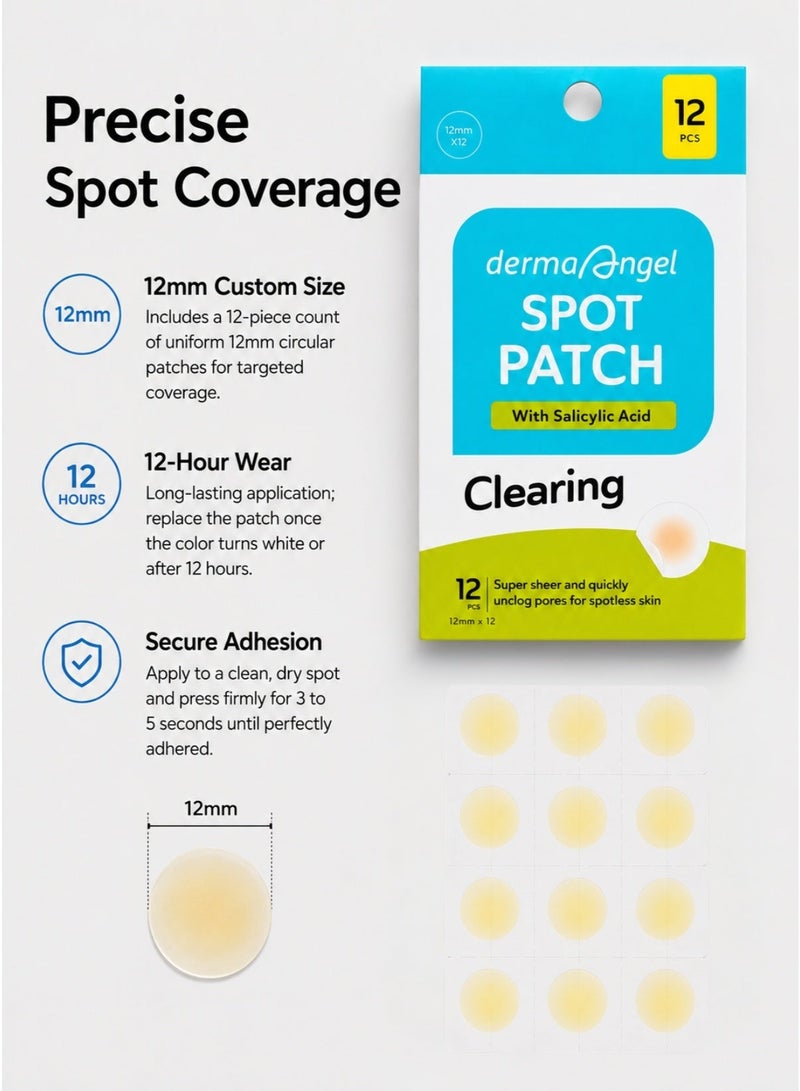 DERMA ANGEL Spot Patch Clearing With Salicylic Acid For Deep Pore Cleansing 12mm 12 Count - Image 5