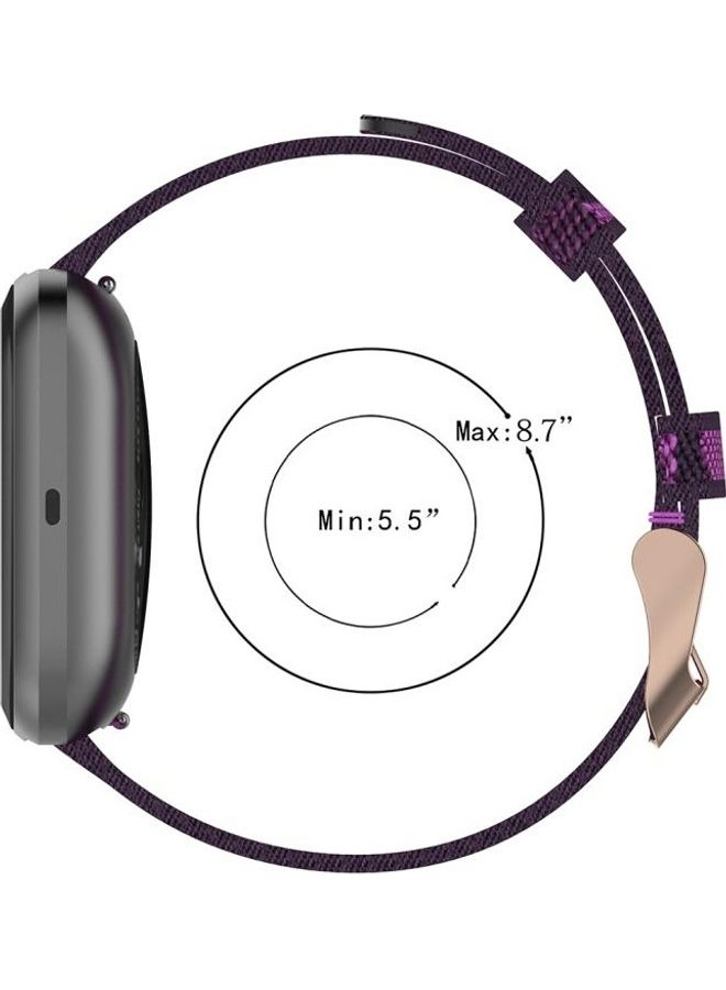 نيبمينينت سوار معصم من النايلون لساعة فيتبيت فيرسا 2 مقاس 23 مم بتصميم مخطط أزرق - Image 5