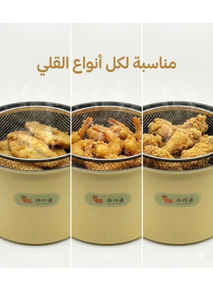 حلة تحمير عميقة بالباسكت – سعة 5 لتر – طلاء مانع للالتصاق – بغطاء زجاج حراري ومقبض استانلس – مثالية للبطاطس والفراخ والجمبري - Image 5