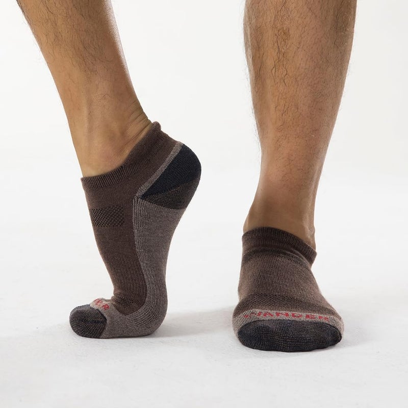 WANDER Merino Wool Ankle Running Hiking Socks 3 Pairs Lightweight Cushioned Sweat-Wicking No Show Athletic Socks Men Women - Image 2