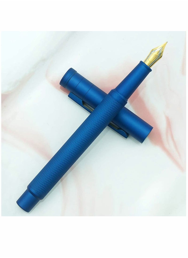 SYOSI Fountain Pen Blue Forest Metal Fountain Pen Beautiful Tree Texture Extra Fine Nib Writing Office Pen Classic Design with Converter and Pen Box Set Pen Gift for your Family or anyone else  - Image 2