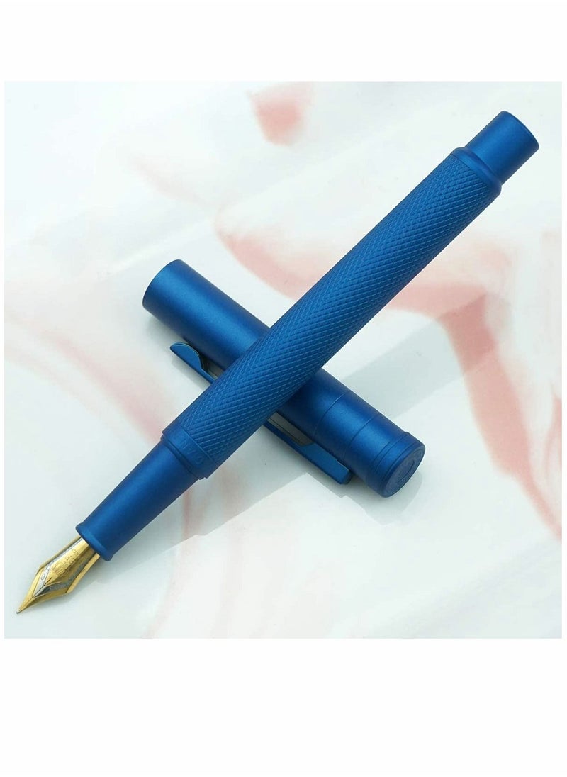 SYOSI Fountain Pen Blue Forest Metal Fountain Pen Beautiful Tree Texture Extra Fine Nib Writing Office Pen Classic Design with Converter and Pen Box Set Pen Gift for your Family or anyone else  - Image 3