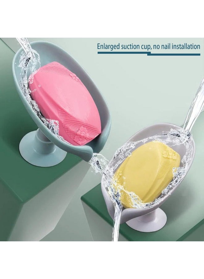 Generic 2 Pack Soap Holder Bar Soap Holder Self Draining Soap Dish with Suction Cup Soap Dish for Bathroom Kitchen Sink Shower Bathroom (2 Grey)  - Image 4
