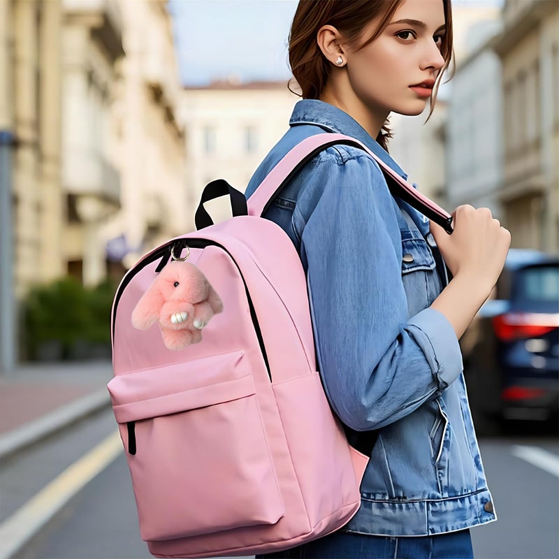 Qivorimith Keychain,Key Chains Women Cute Rabbit,Car keyrings leather handbags(Pink) - Image 3