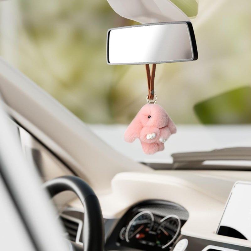 Qivorimith Keychain,Key Chains Women Cute Rabbit,Car keyrings leather handbags(Pink) - Image 4