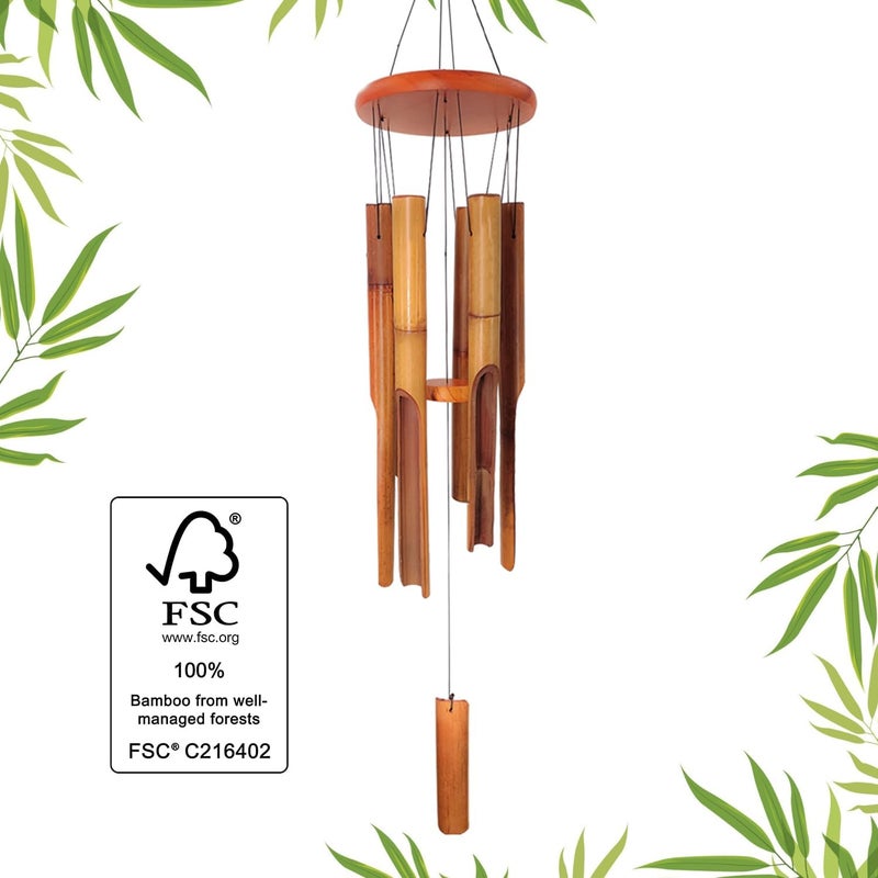 ASTARIN Bamboo Wind Chimes Outdoor,Wooden Wind Chimes for Outside with Melody Deep Tone,38" Classic Zen Garden Windchime for Relaxation, Grace.Home Décor for Patio, Garden or Indoor(FSC Certified) - Image 4