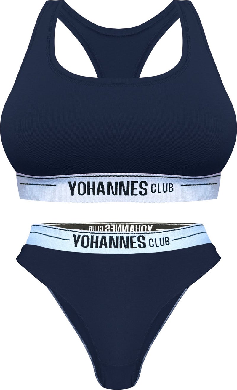 Yohannes Club Yohannesclub Women's Underwear Set(B. Bra-Brazilian), Navy Blue - Image 1