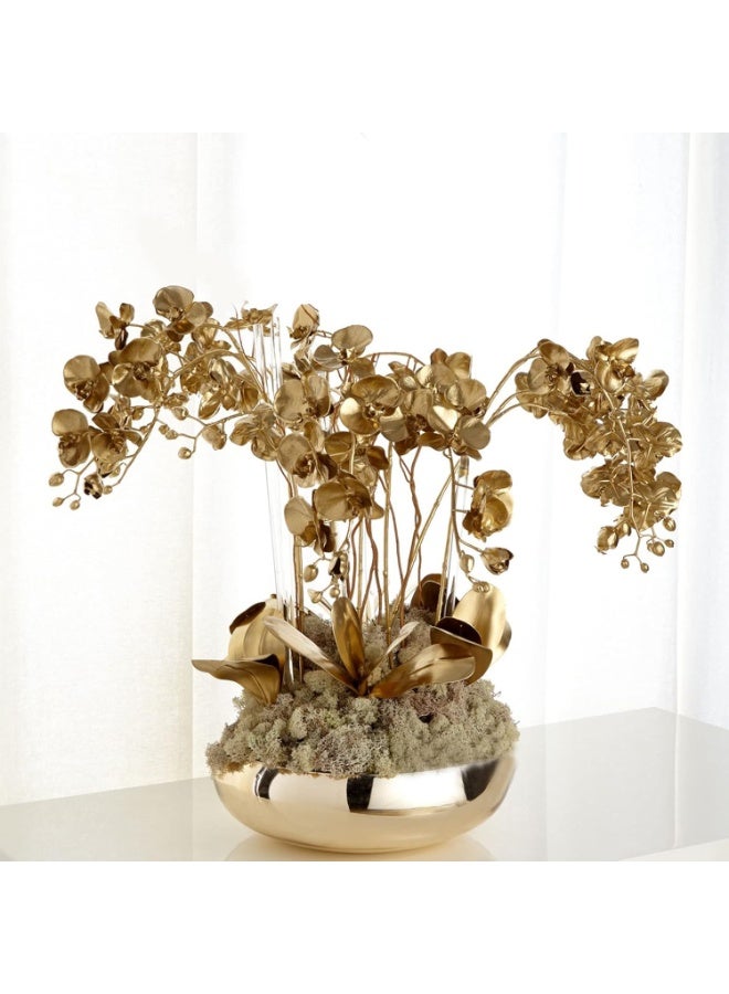 NAMA 6PCS Artificial Phalaenopsis Orchids Stems 30Inch Gold Plastic 9 Heads Orchids Flowers Branches Faux Phalaenopsis Flowers for Wedding Party Home Decorations - Image 4