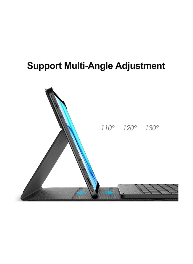Galaxy Tab S8 Plus/ S7 Plus Keyboard Case, Wireless Detachable, PU Leather Stand Cover, Micro USB Rechargeable, Keyboard Case for Samsung Galaxy Tab S8+ - Image 3