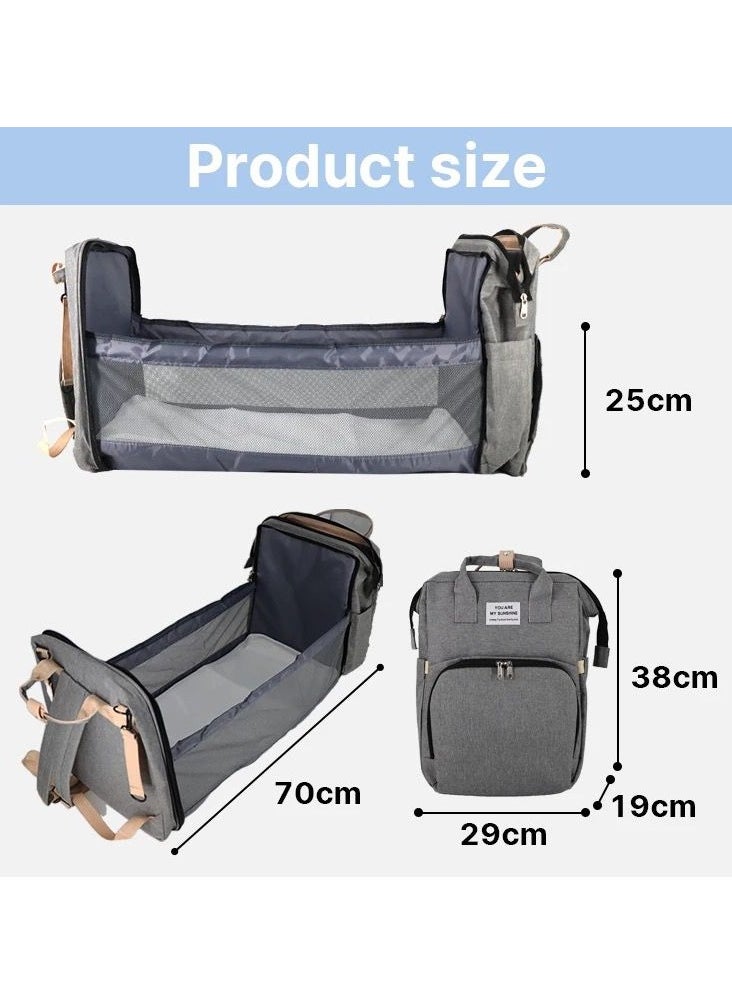 Generic Portable Baby Home, Portable Diaper Bag, 3 in 1 Diaper Bag with Foldable Cot Bed, Mummy Bag Nappy Changing Bags, Multifunctional Baby Backpack for Outdoor Travel Camping.  - Image 4