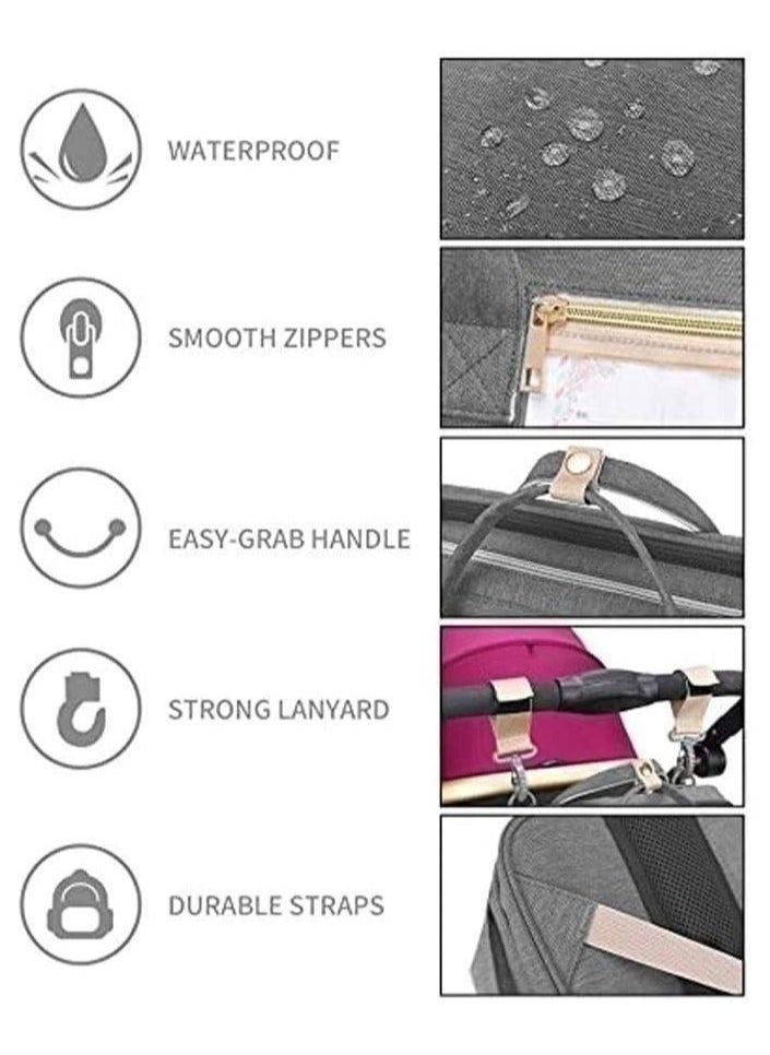 Generic Portable Baby Home, Portable Diaper Bag, 3 in 1 Diaper Bag with Foldable Cot Bed, Mummy Bag Nappy Changing Bags, Multifunctional Baby Backpack for Outdoor Travel Camping.  - Image 5