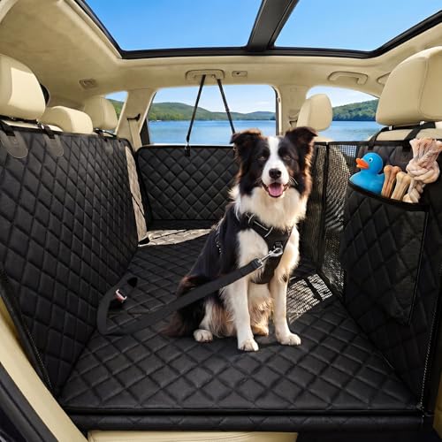 Victoper Back Seat Extender for Dogs, Dog Car Seat Cover with Detachable Hard Bottom Holds 440 LB, 600D Heavy Dog Seat Cover with 2 Seatbelts, 100% Waterproof Backseat Extender for Sedan SUV Truck - Image 1
